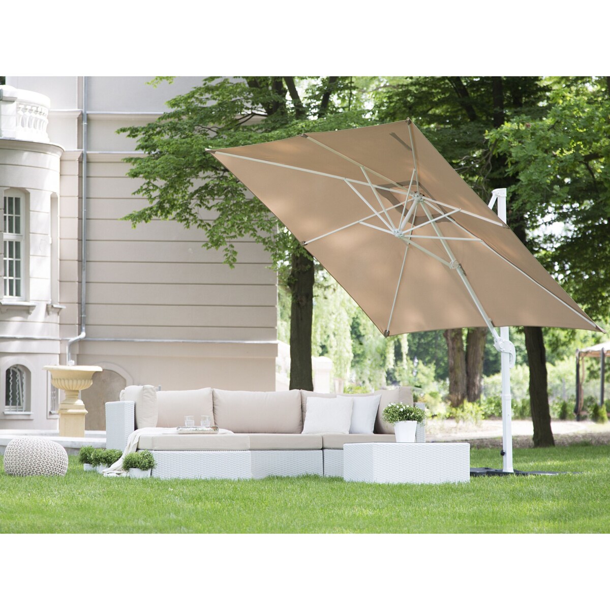Parasol ogrodowy na wysięgniku 250 cm MONZA Piaskowy
