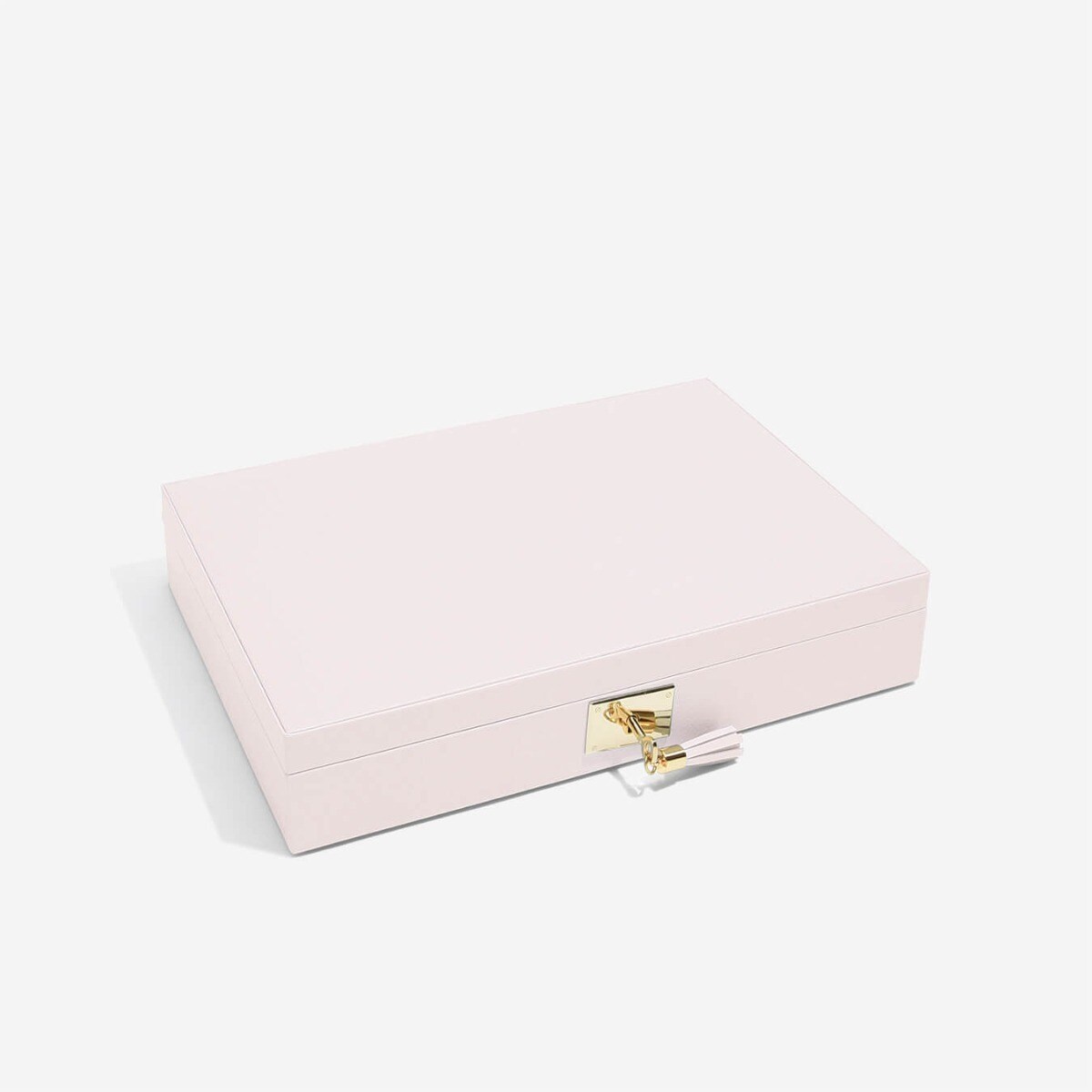 Szkatułka na biżuterię Loves Luxury jasnoróżowa z pokrywką i lusterkiem