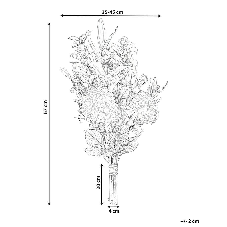 Bukiet sztucznych kwiatów PARREIRA 67 cm Biały