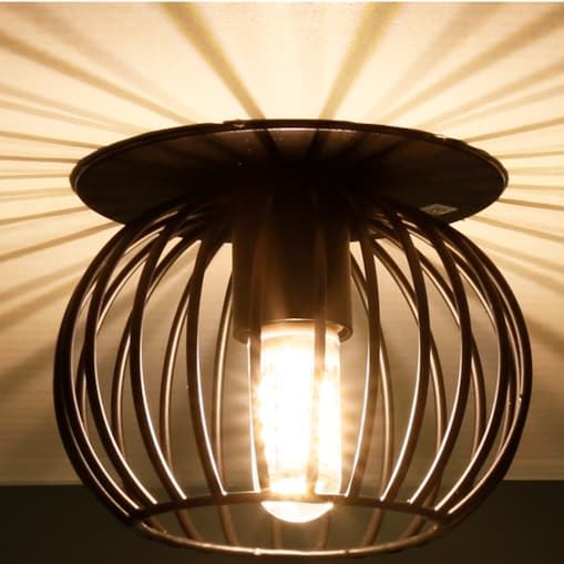 Druciana lampa podtynkowa Czarny koszyk wpuszczana do holu