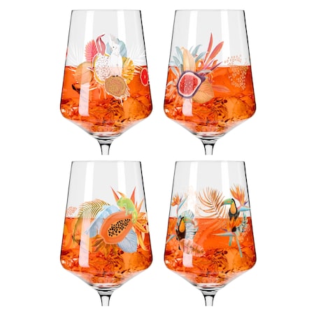 Ritzenhoff Zestaw 4 szt, kieliszków do aperitif Sommerrausch ilustrator R. Richter T. Kuhlmann