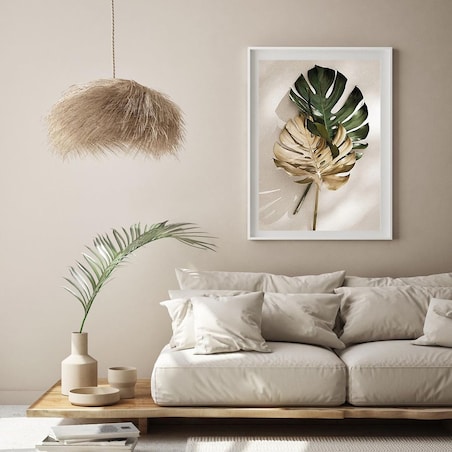 Poster Story, Plakat, Obraz - Złota Monstera No1, wymiary 70 x 100 cm