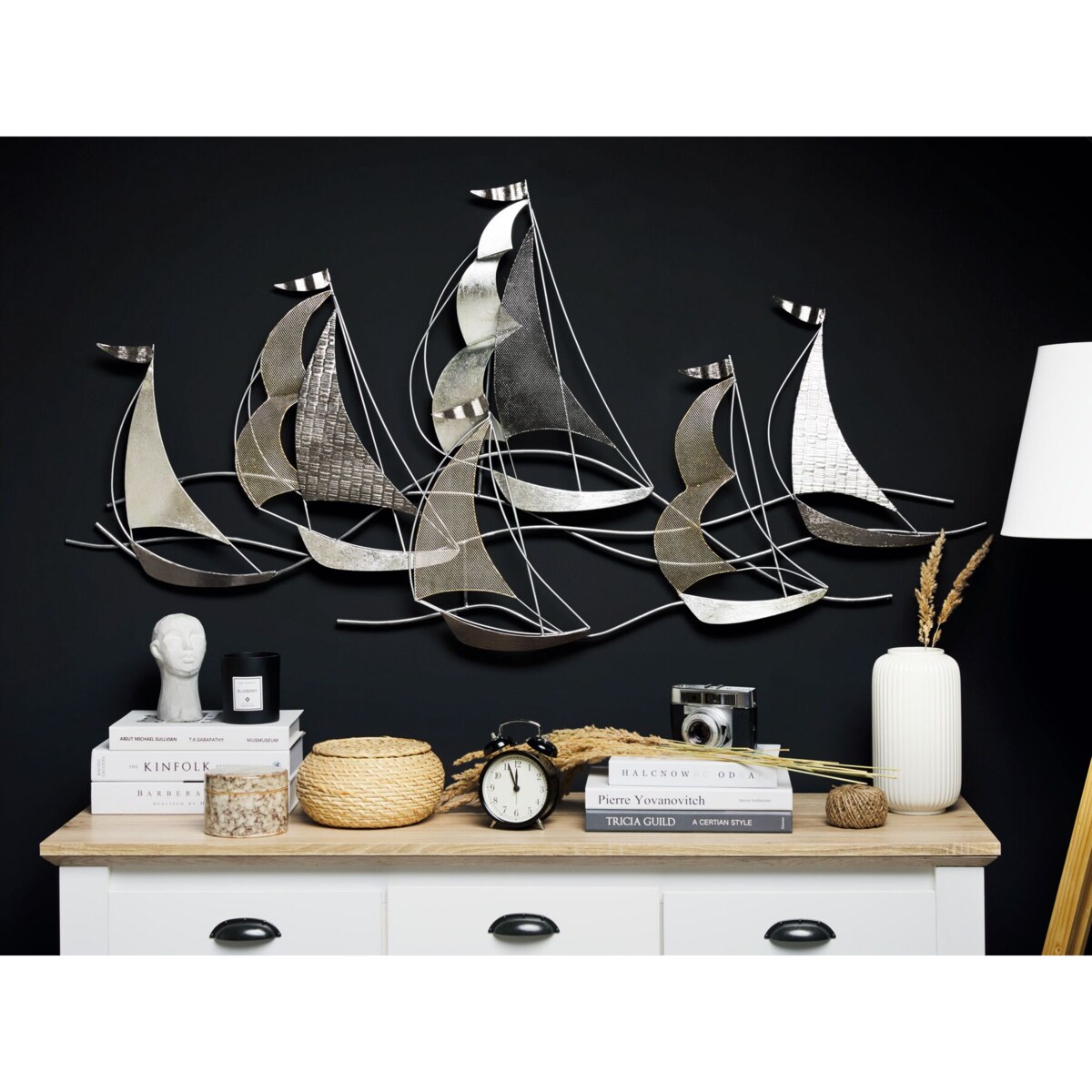 Dekoracja ścienna srebrna AMERICIUM