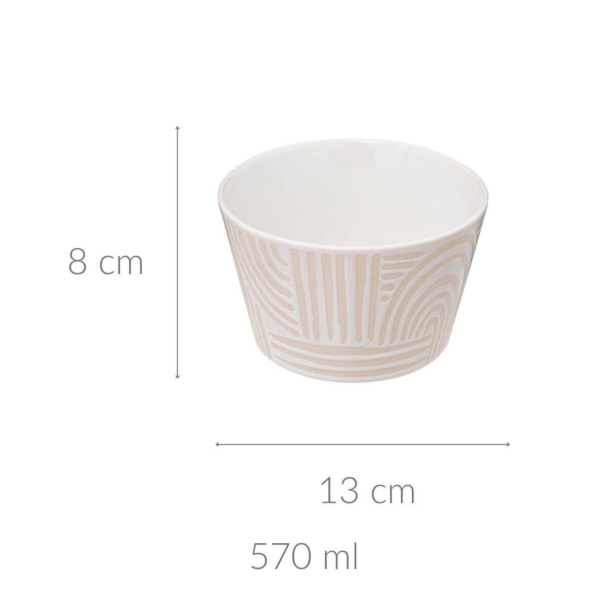 Miska ceramiczna z geometrycznym wzorem SOLEYA, 570 ml