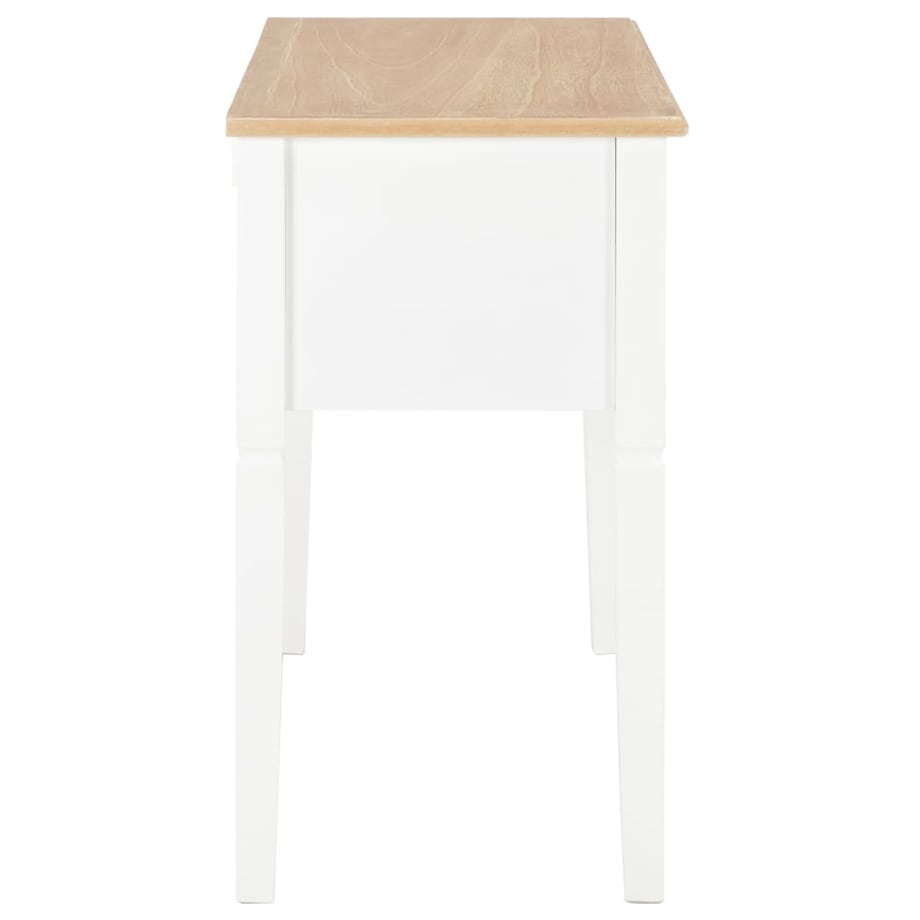 vidaXL Biurko, białe, 109,5x45x77,5 cm, drewniane