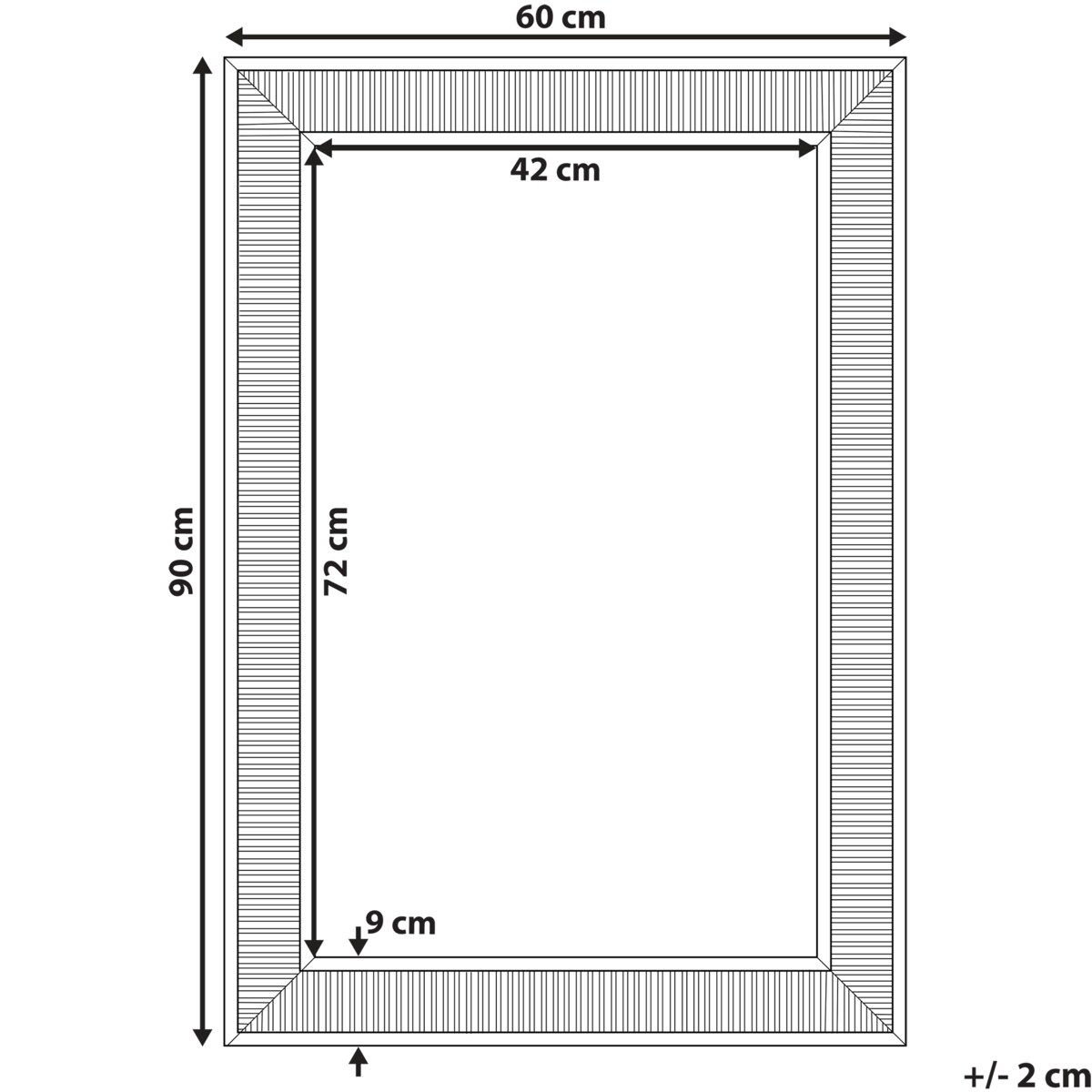 Lustro ścienne CASSIS 60 cm 90 cm Złoty