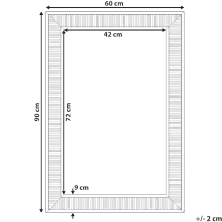 Lustro ścienne CASSIS 60 cm 90 cm Złoty