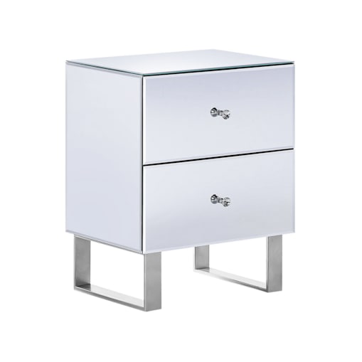 Szafka nocna lustrzana srebrna NESLE