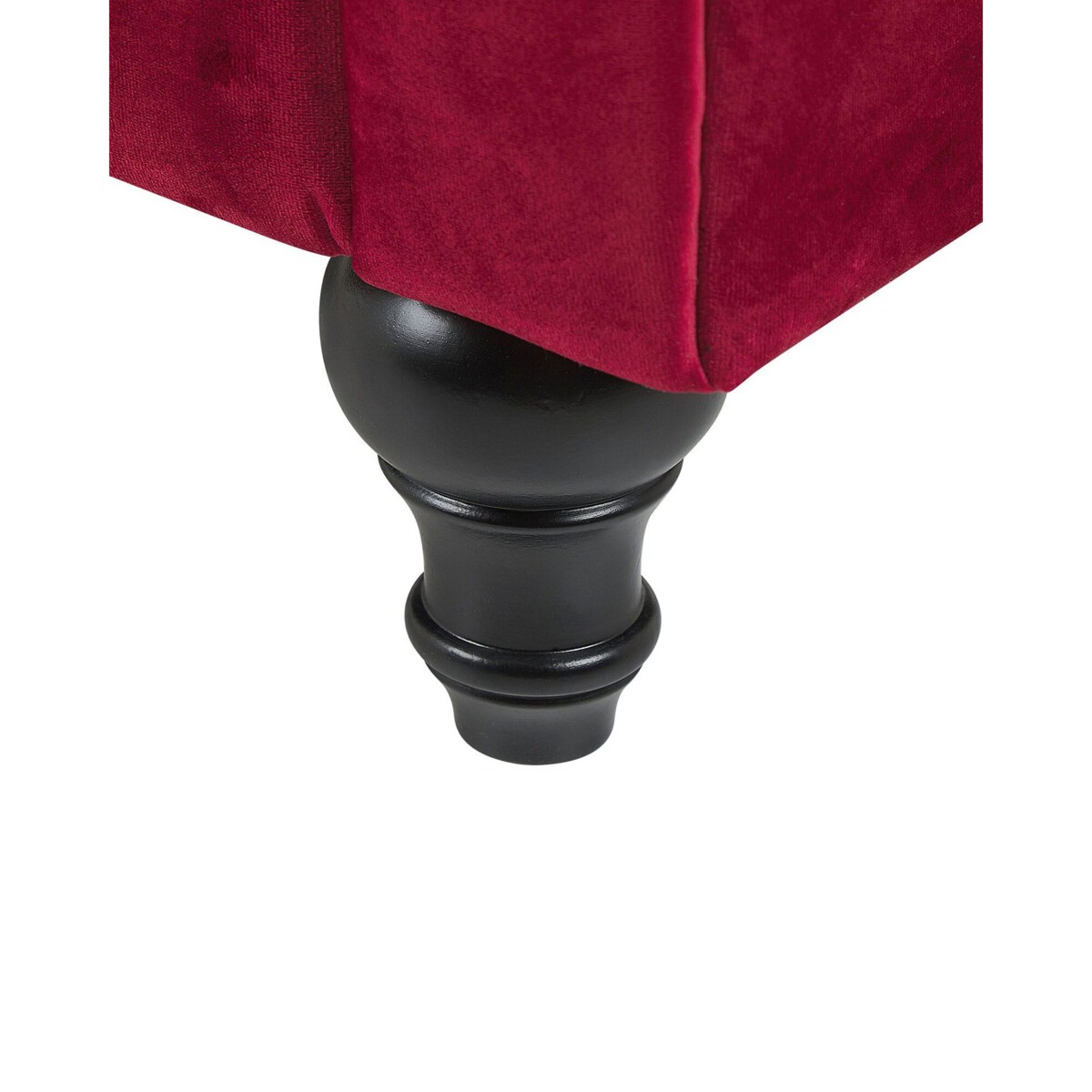 Fotel welurowy czerwony CHESTERFIELD