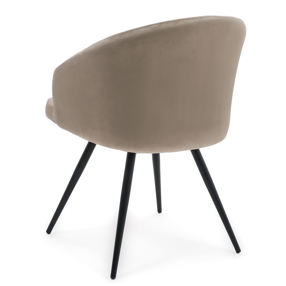 Krzesło tapicerowane obrotowe welurowe do salonu MODENA ciemnobeżowe