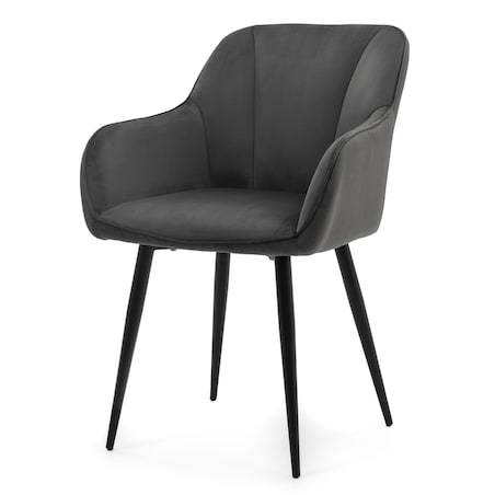 Krzesło tapicerowane welurowe LAGO velvet aksamit szare