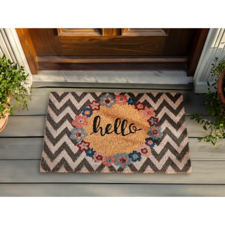 Wycieraczka kokosowa wzór w zygzak 40 x 60 cm wielokolorowa TAHAN