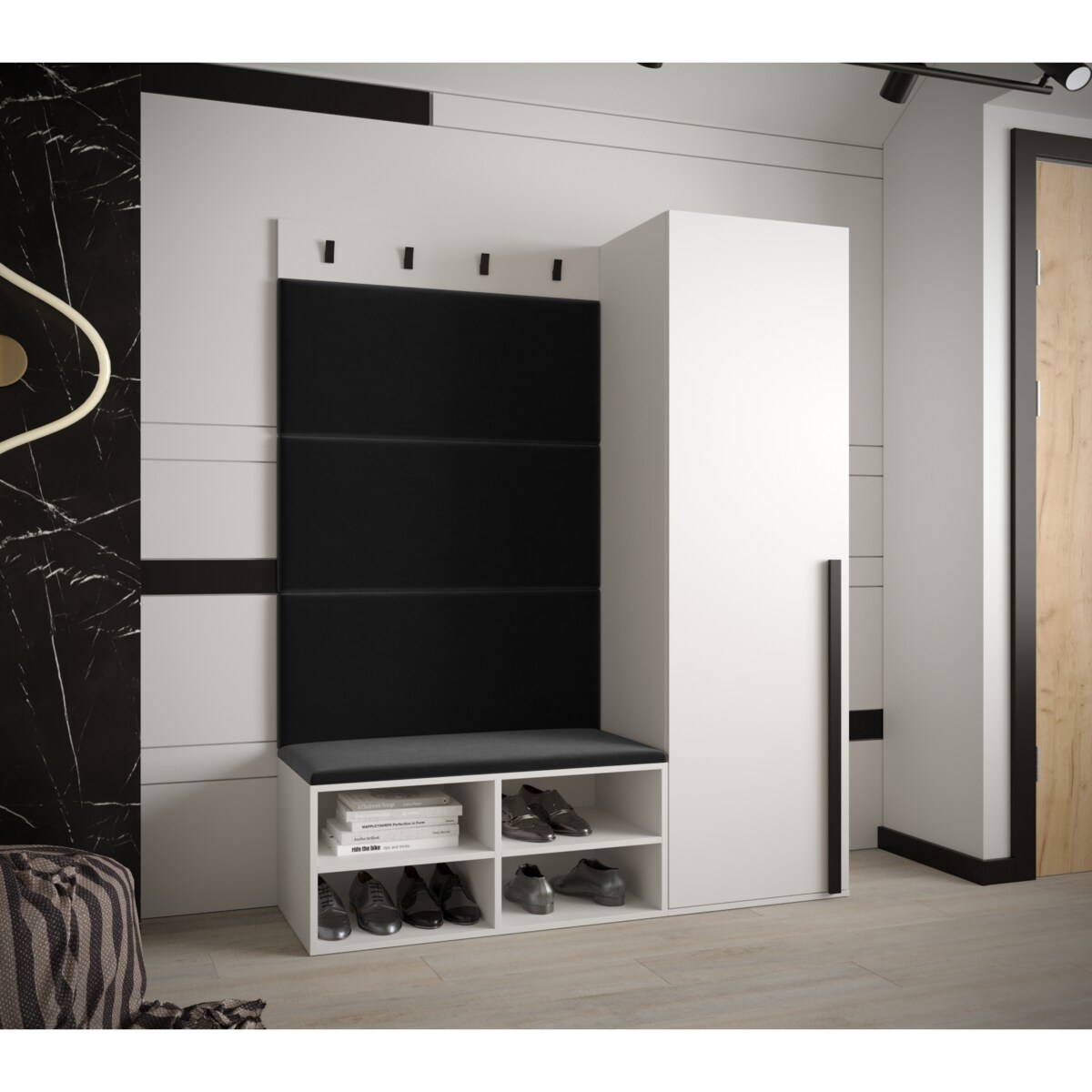 Garderoba do przedpokoju Abiks MIRO 6 biały+manila18