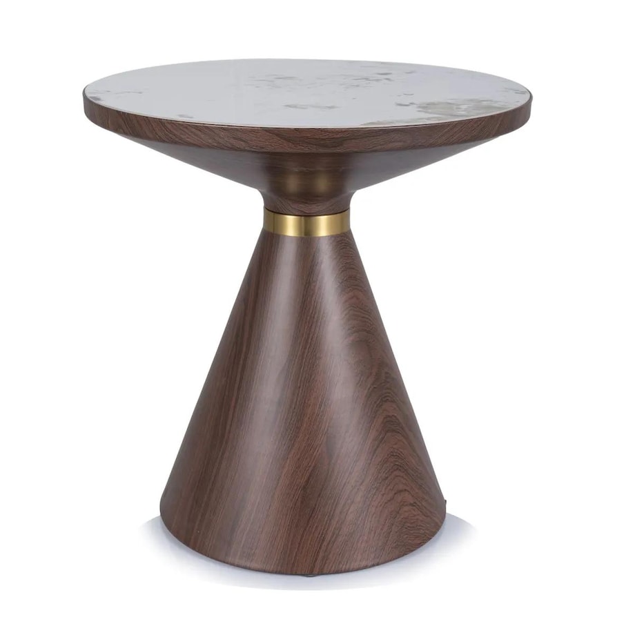 Ława NAPA B 50x50 biały marmur/brązowa