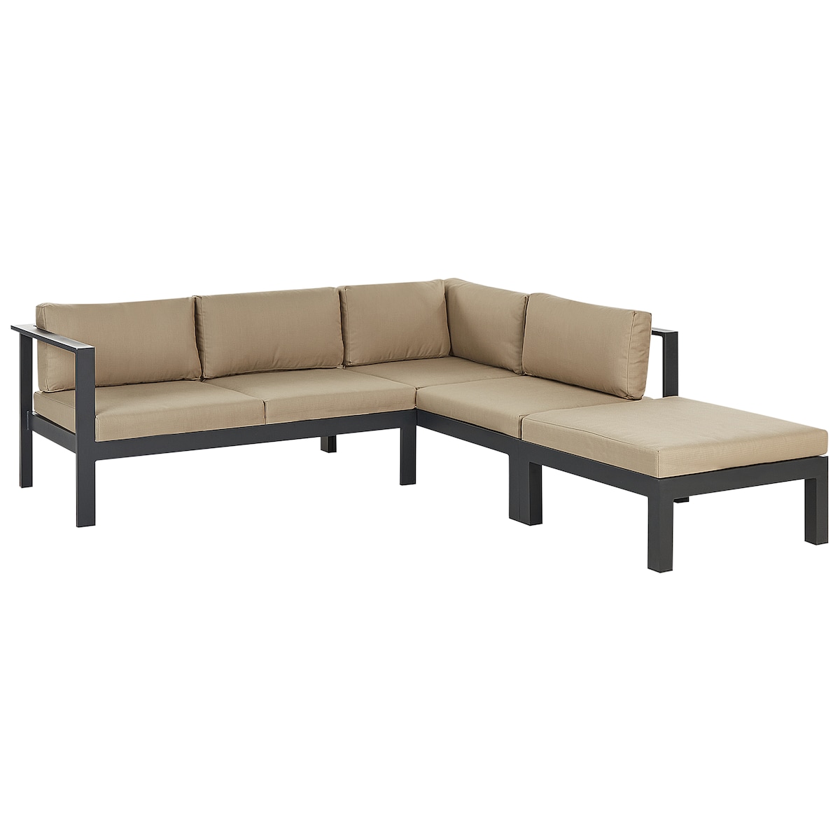 Narożnik ogrodowy ze stolikiem dla 5 osób MESSINA Lewostronny Piaskowy Metal
