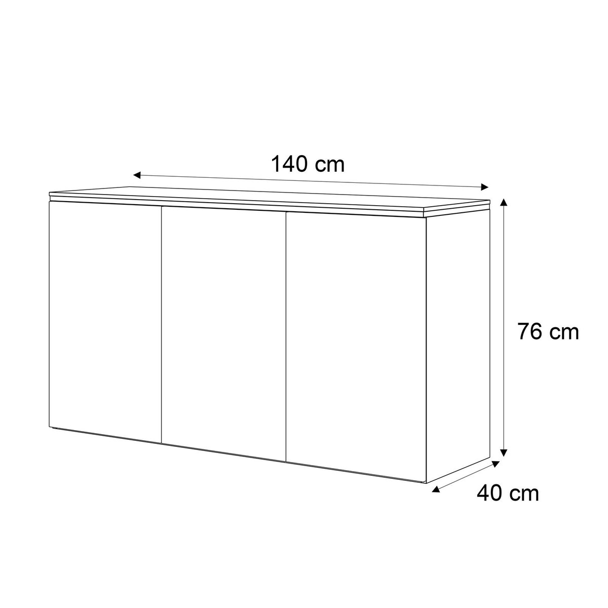 Komoda wisząca AURORA 3D Kaszmir 140 cm