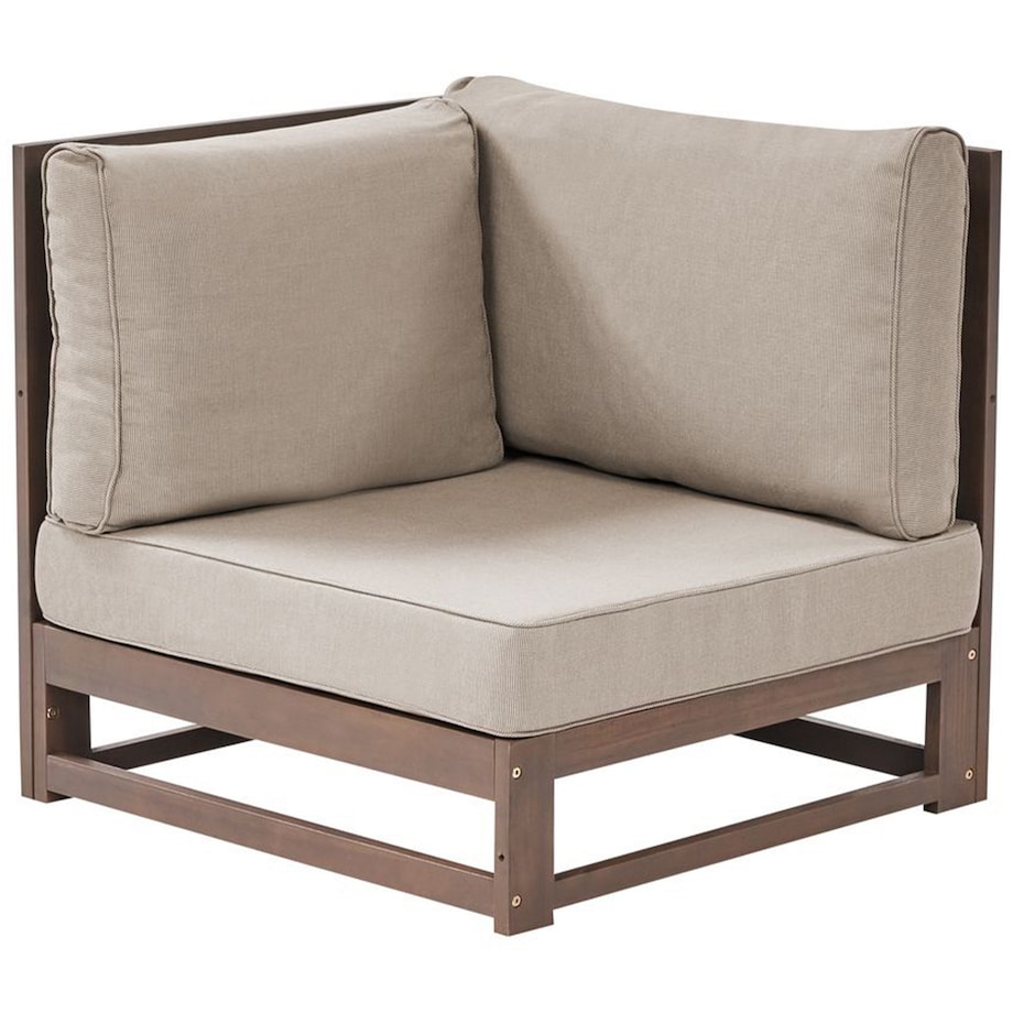 Narożnik ogrodowy ze stolikiem dla 4 osób TIMOR Prawostronny Ciemnobrązowy Certyfikowane drewno akacjowe Modułowy