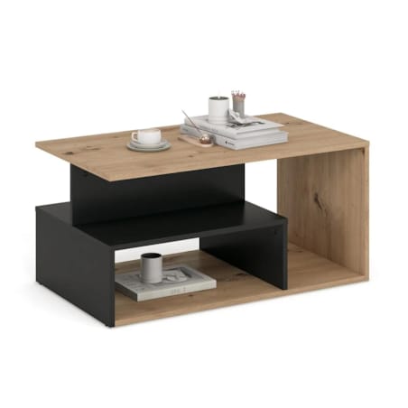 Ława IVA 90x51cm dąb artisan/czarna