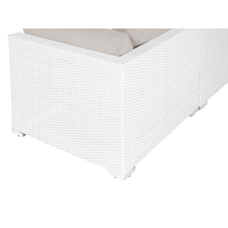 Duży zestaw wypoczynkowy dla 4 osób Prawostronny Technorattan Biały SANO