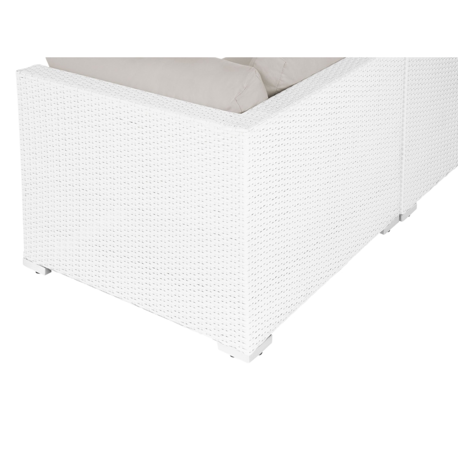 Duży zestaw wypoczynkowy dla 4 osób Prawostronny Technorattan Biały SANO