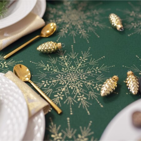 Obrus Śnieżynka zielony - 120x120 cm - zielony