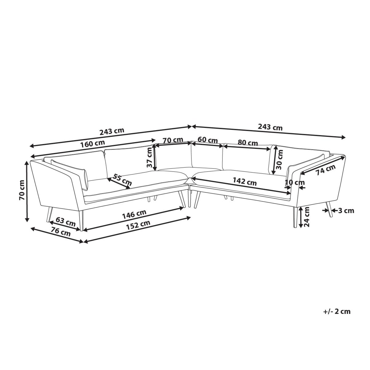 Sofa ogrodowa 5-osobowa beżowa LORETELLO