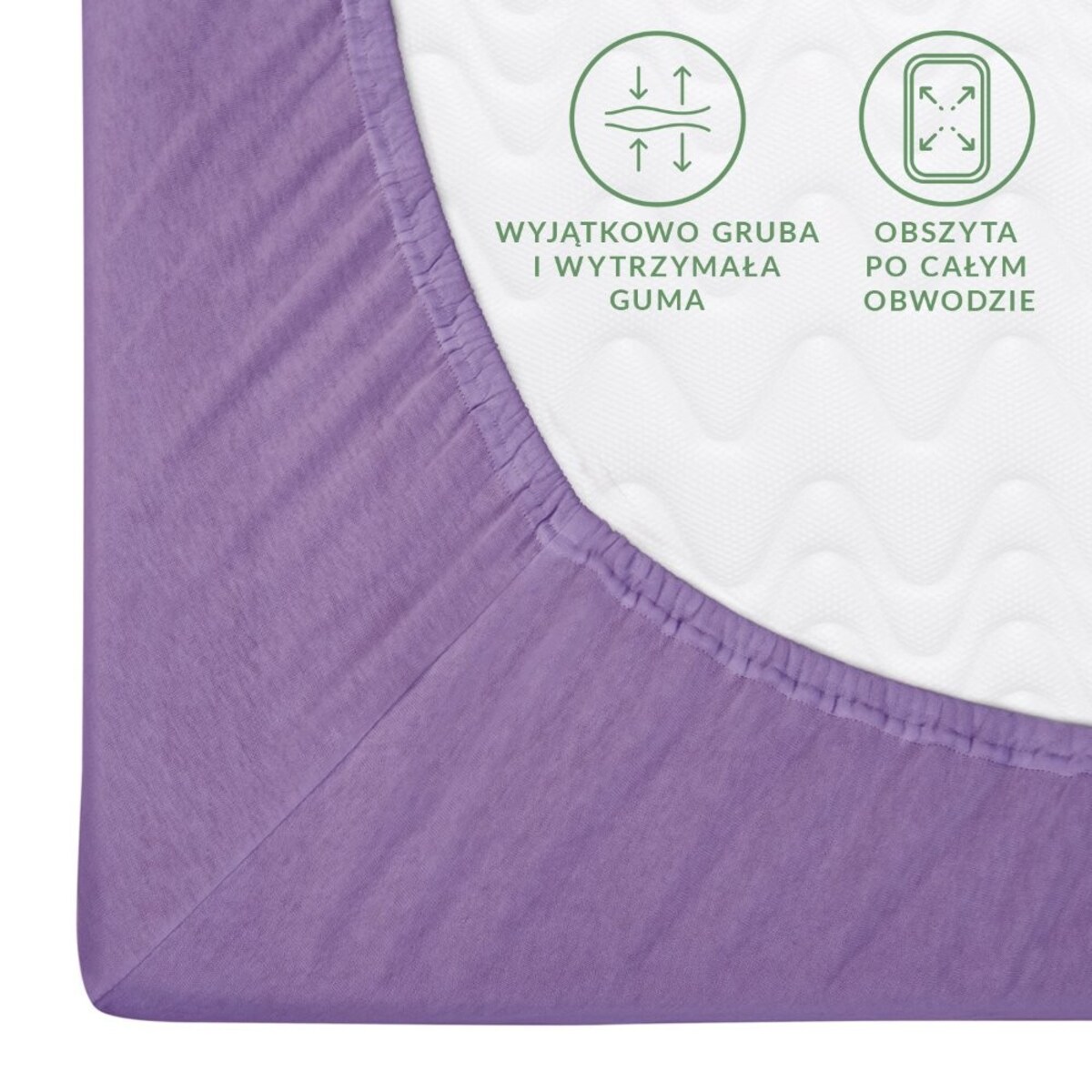 Prześcieradło jersey z gumką 80x160 kolor Jasny fiolet, Darymex