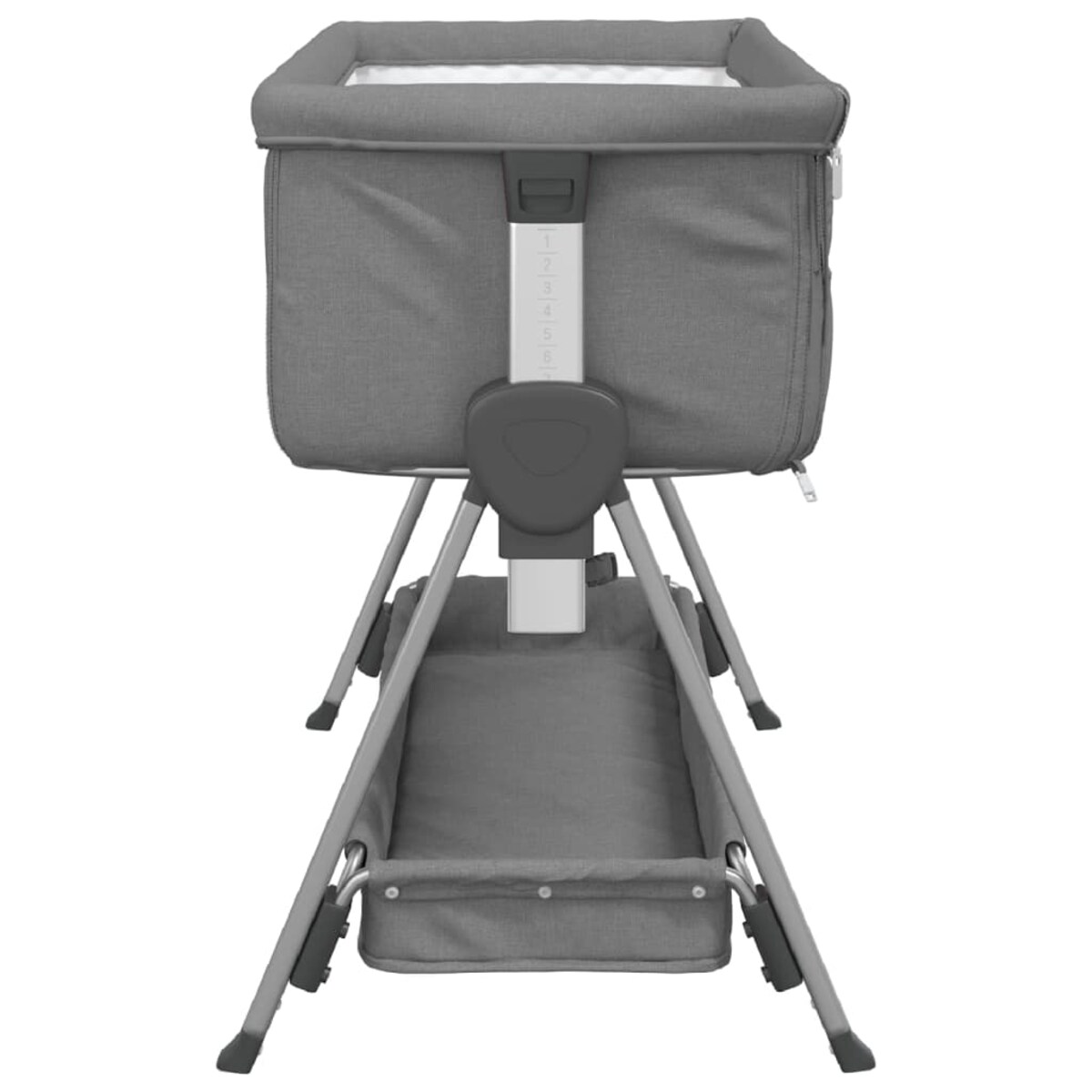 vidaXL Łóżeczko dziecięce z materacem, ciemnoszare, lniana tkanina