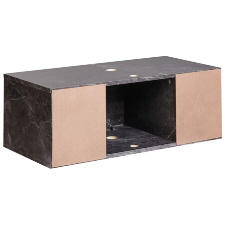 Wisząca szafka pod umywalkę CASCAVEL 80 cm Czarny marmur