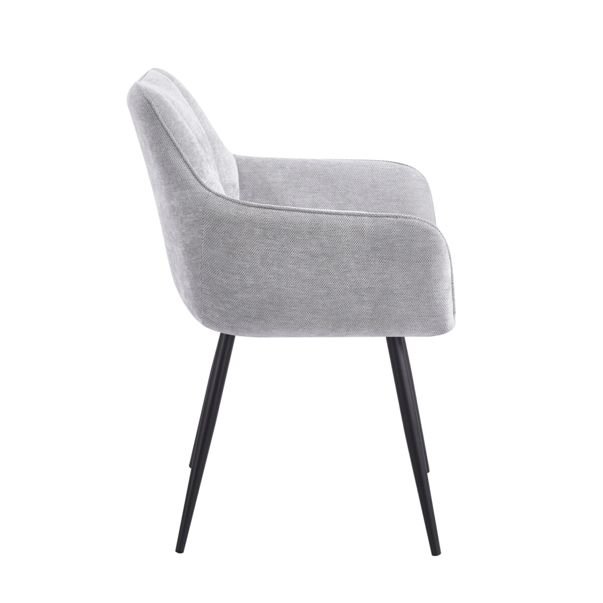 Krzesło szare tapicerowane tkaniną ADELE II do salonu jadalni czarne nogi
