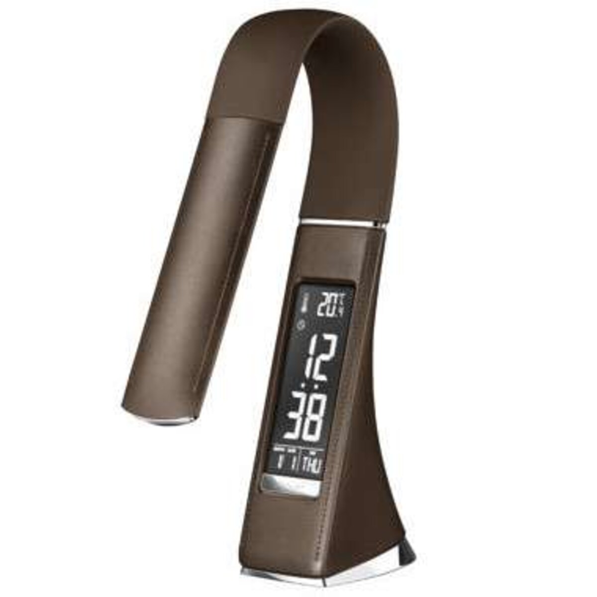 Biurkowa LAMPKA stojąca GALA ML139 Milagro stołowa LAMPA metalowa LED 6W 3000K z zegarkiem brązowa