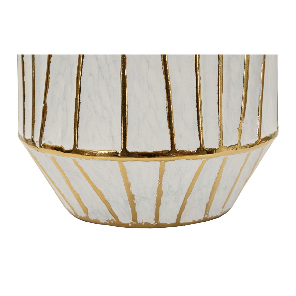 Lampa stołowa Tangeri, kolor biały i złoty, ceramika, żelazo i tkanina, 45 x 45 x 73 cm, 1 x E27, max. 40 W, do salonu i sypialni, Mauro Ferretti