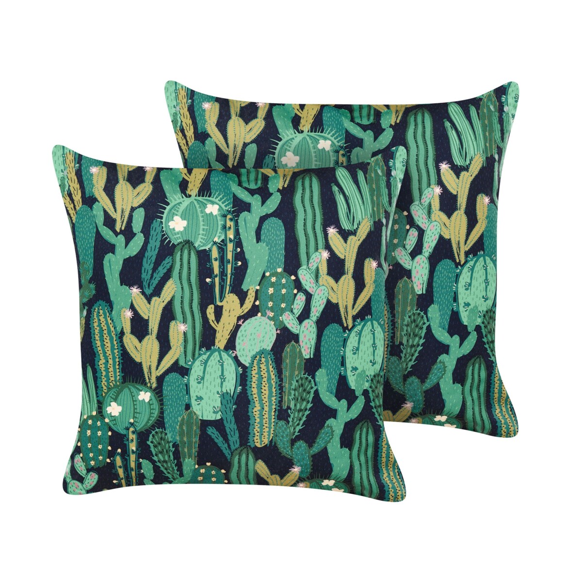 2 poduszki ogrodowe w kaktusy 45 x 45 cm zielone BUSSANA