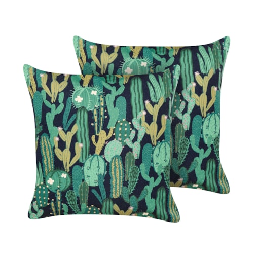 2 poduszki ogrodowe w kaktusy 45 x 45 cm zielone BUSSANA