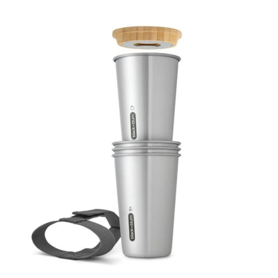 Zestaw 4 stalowych kubków Black+Blum