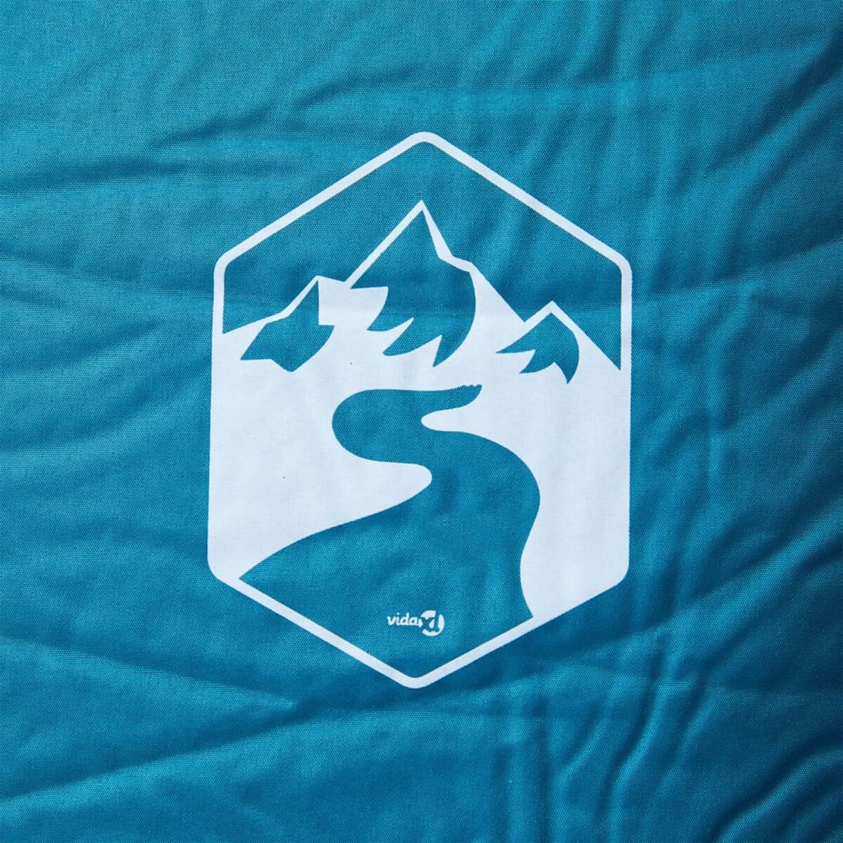 vidaXL Materac samopompujący z poduszką, 1-osobowy, turkusowy