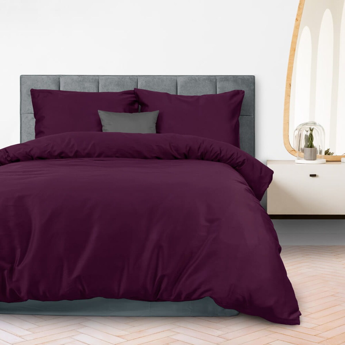 Pościel satyna bawełniana 140x200 kolor ciemny fiolet