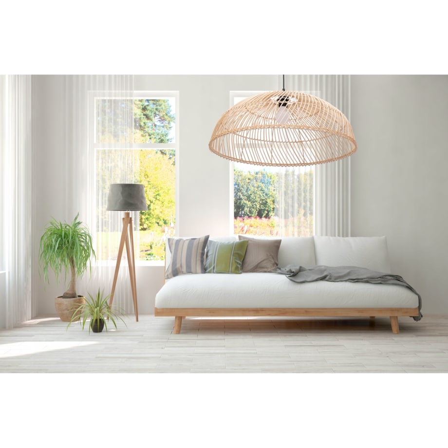 Lampa Wisząca Pleciona Bambus Natural Boho Duża