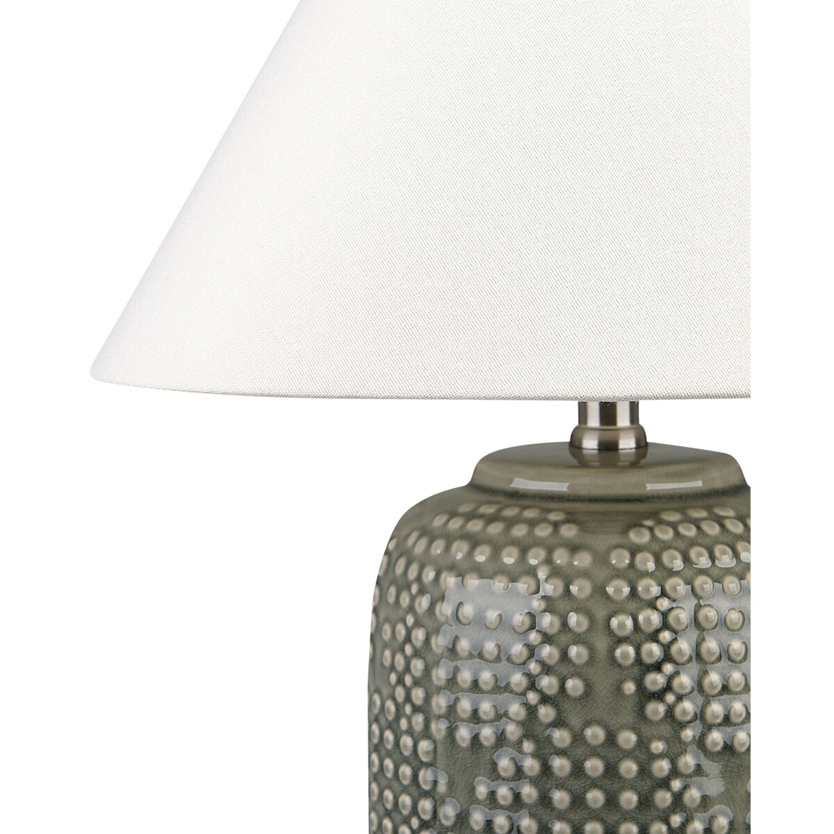 Lampa stołowa ceramiczna szara MUSSEL