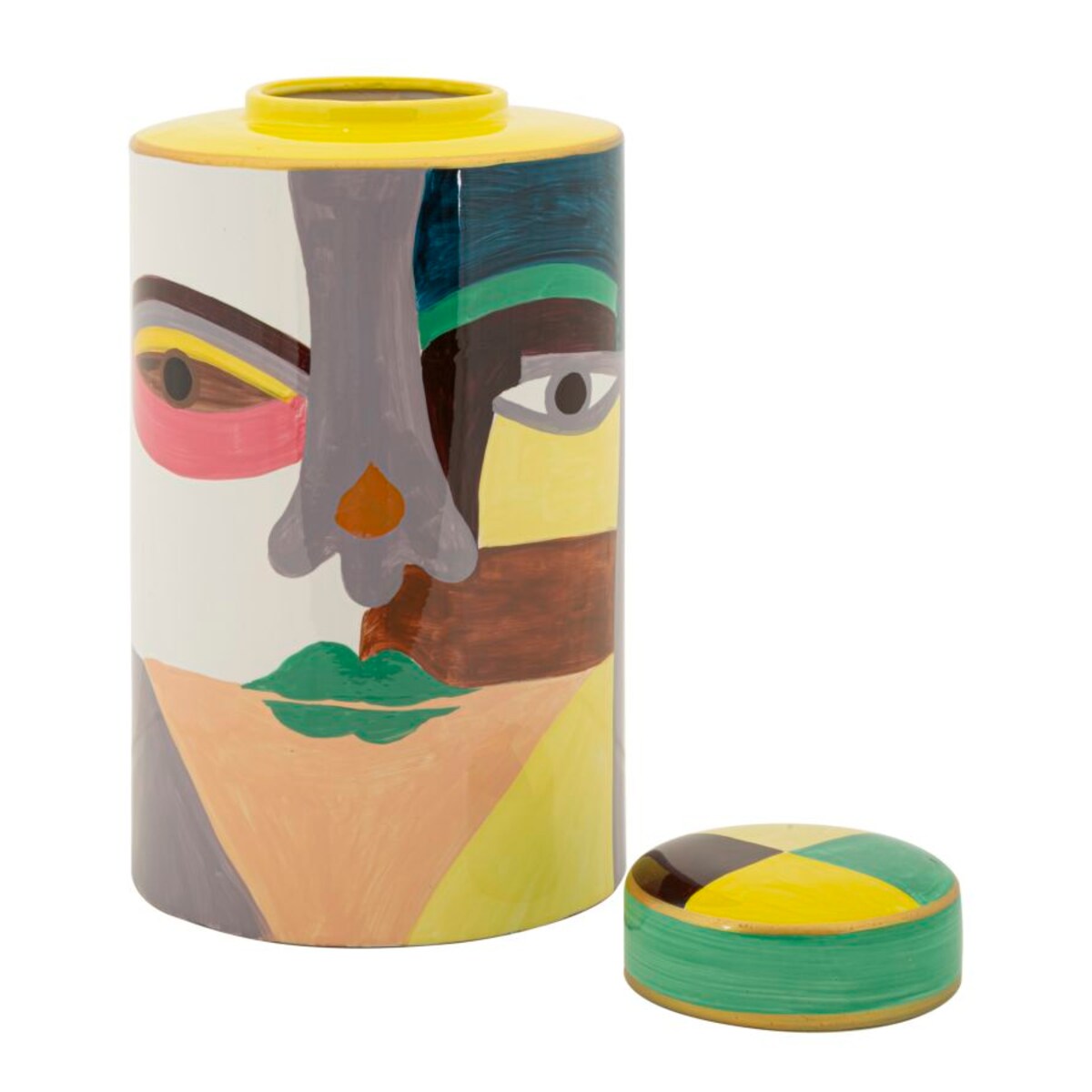 Osłonka dekoracyjna Piccassy Color Top, kolor wielokolorowy, ceramika, 19 x 19 x 33 cm, styl nowoczesny, na doniczkę do salonu, Mauro Ferretti