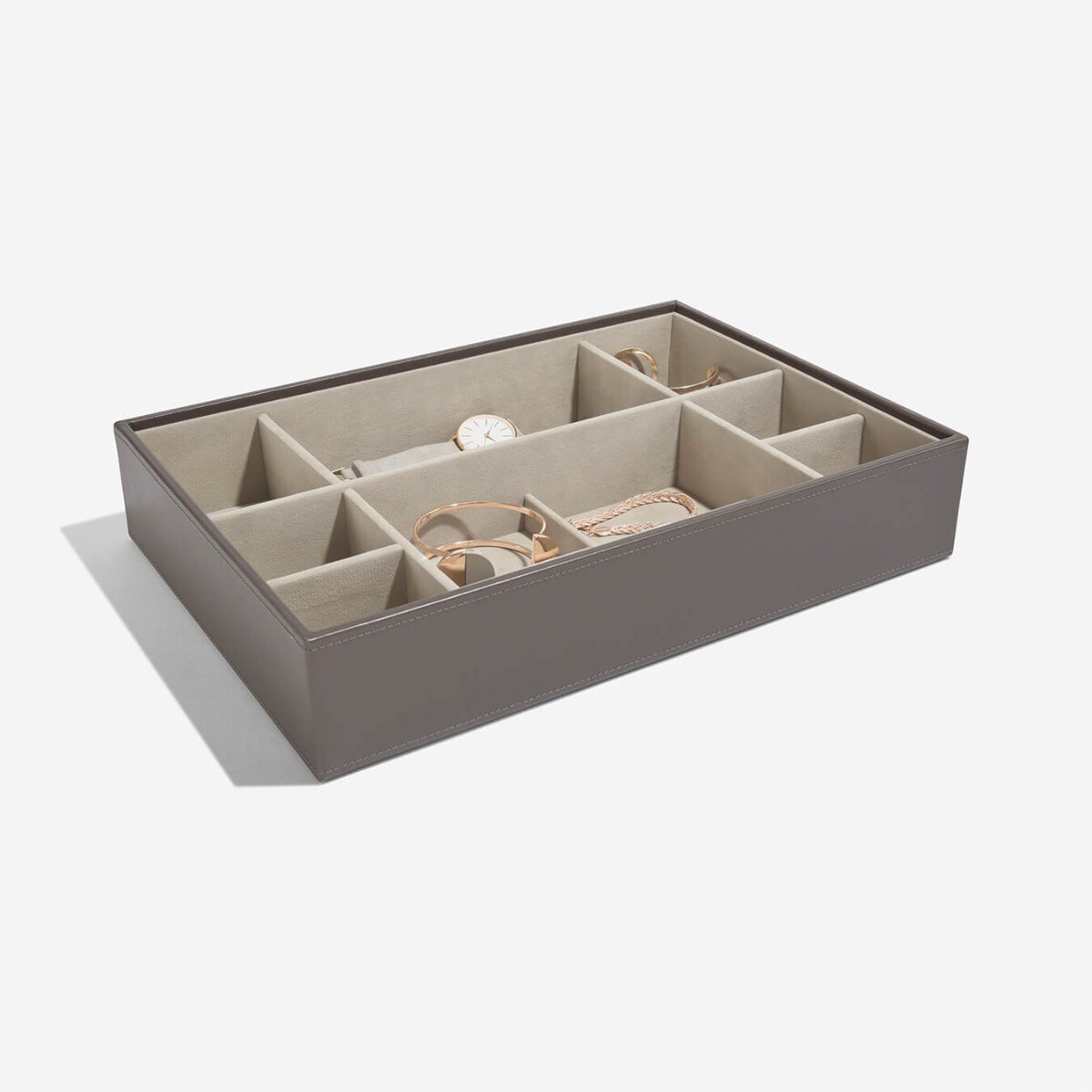 Szkatułka na biżuterię Stackers 11 komorowa supersize szaro-beżowa