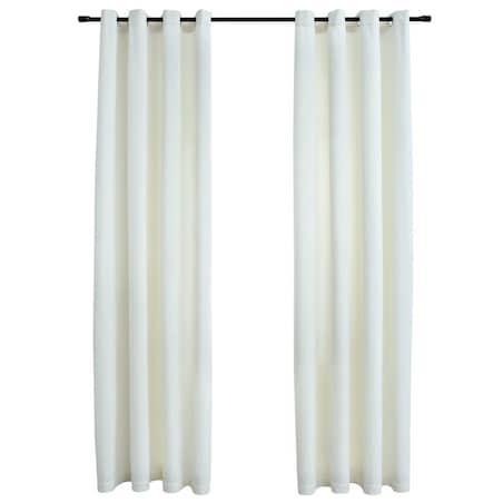 vidaXL Zasłony zaciemniające z kółkami, 2 szt., aksamitne, kremowe