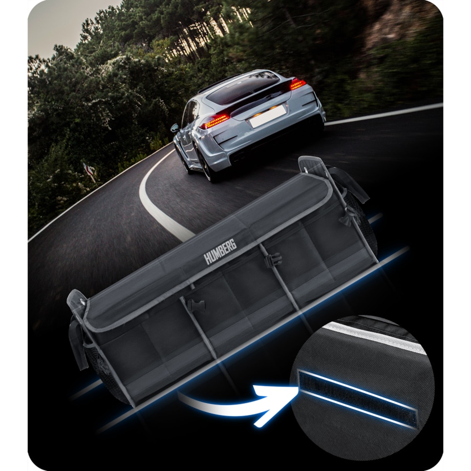 Organizer torba do bagażnika samochodu auta kufer usztywniony skrzynia na rzepy Humberg