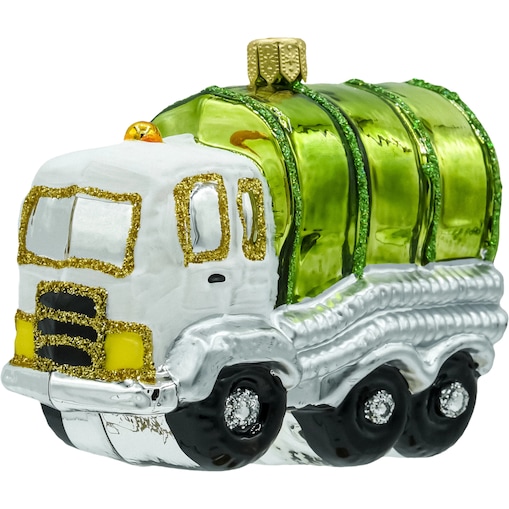 Bombka choinkowa ręcznie dekorowana ze szkła - Samochód biały