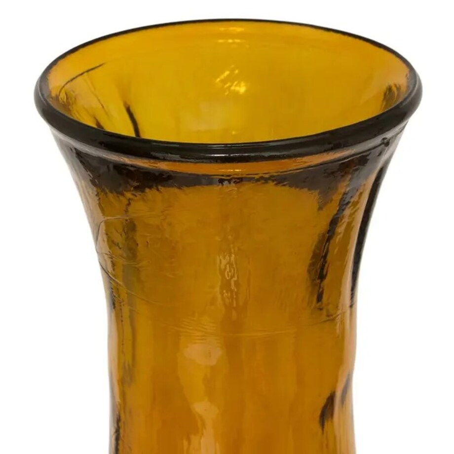 Wazon ze szkła z recyklingu Caria, żółty, 75 cm