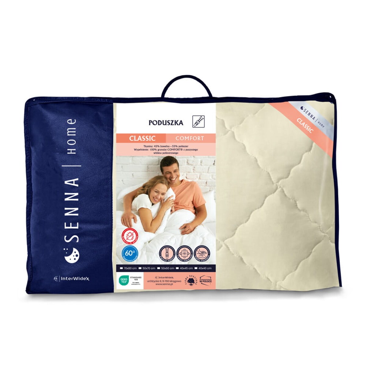 Poduszka regulowana 50x70 CLASSIC COMFORT Kremowa