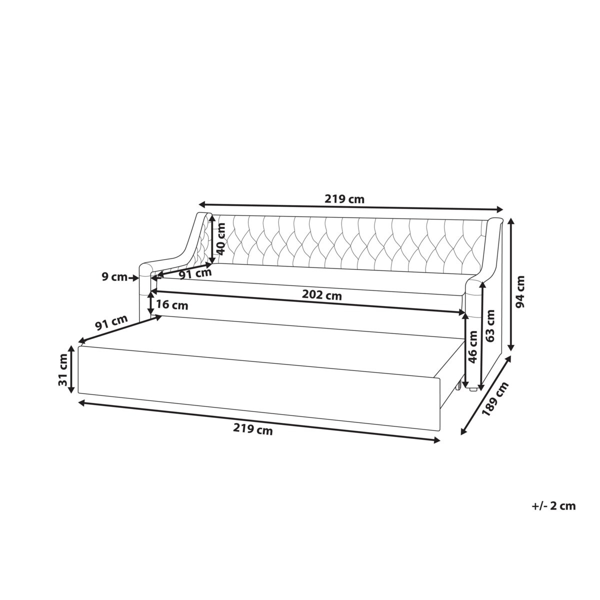 Łóżko wysuwane welurowe 90 x 200 cm zielone MONTARGIS
