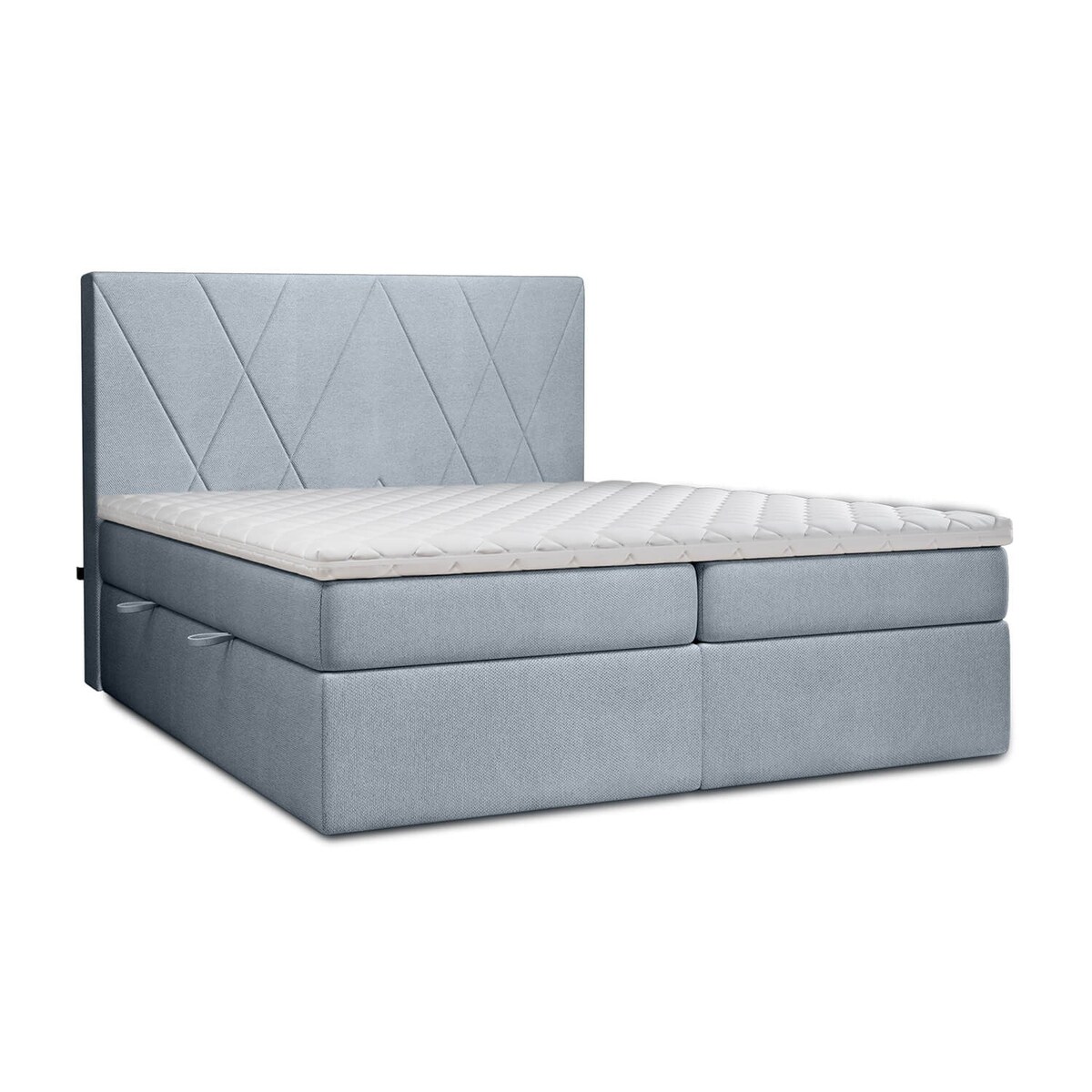 Łóżko kontynentalne ALLIE 160x200 z pojemnikiem, Niebieskoszary, tkanina Megan 360