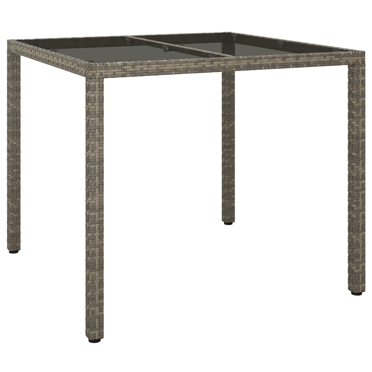 vidaXL Stół Do Jadalni Ogrodowej Szary 90x90x75 cm Polirattan