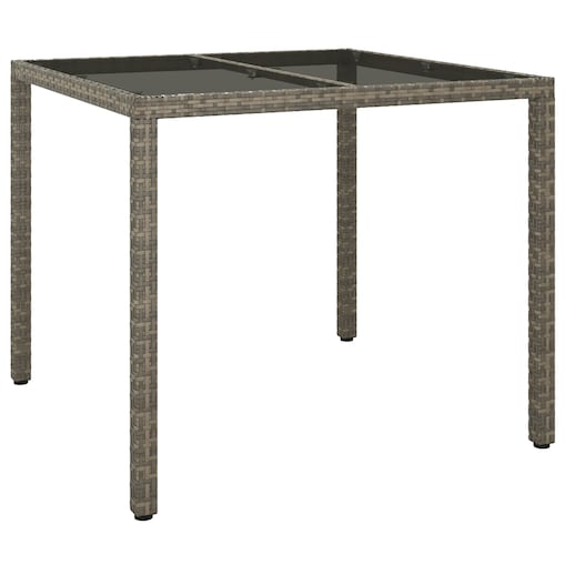 vidaXL Stół Do Jadalni Ogrodowej Szary 90x90x75 cm Polirattan